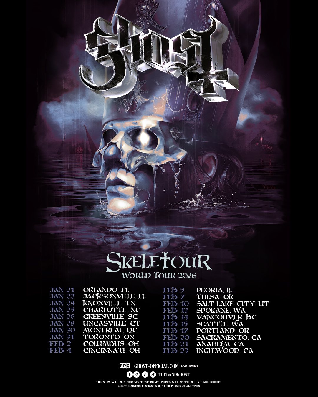 Ghost Skeletour World Tour Poster 2026
